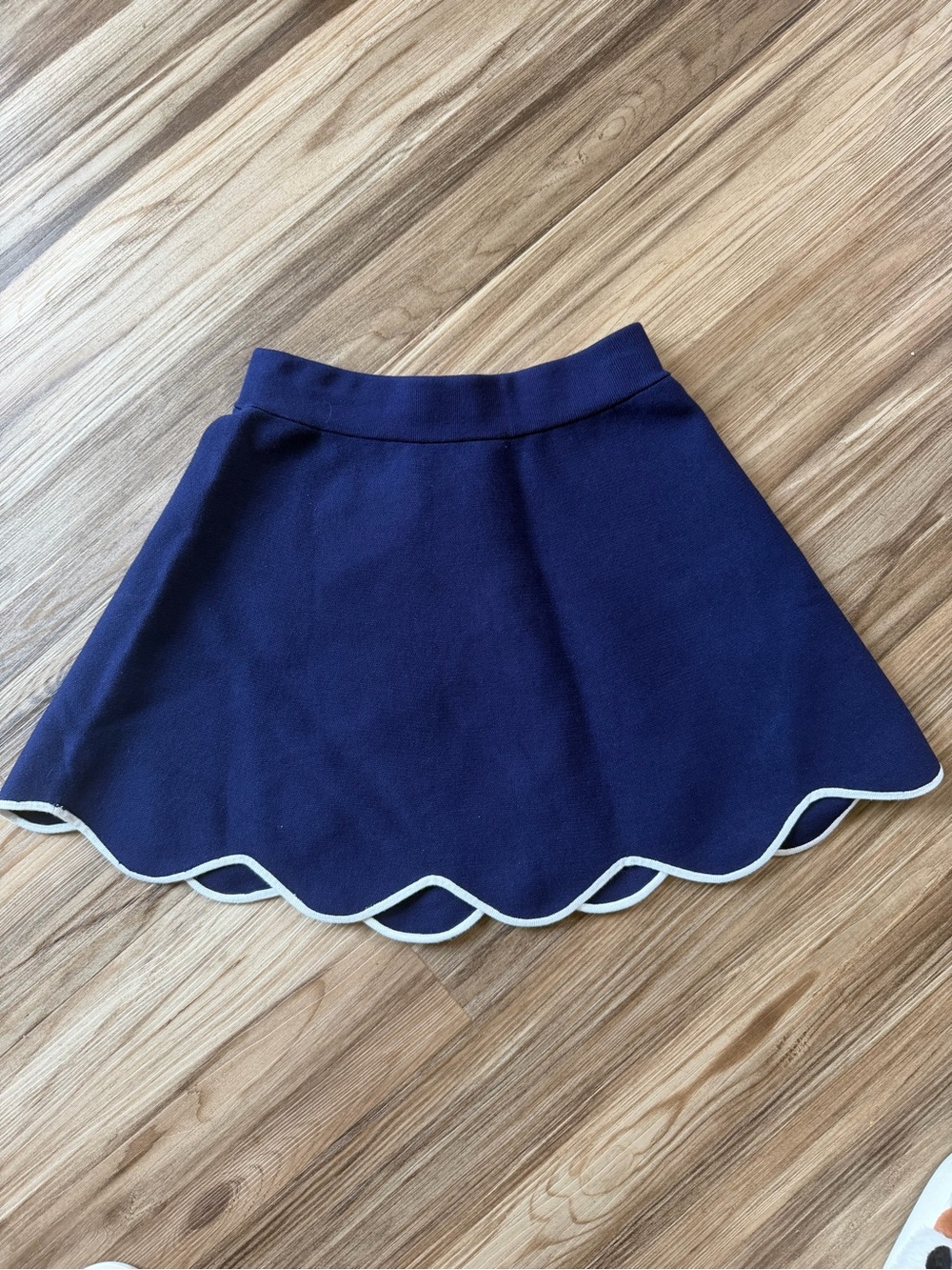 NWT Anthropologie Maeve Navy Scalloped Skirt